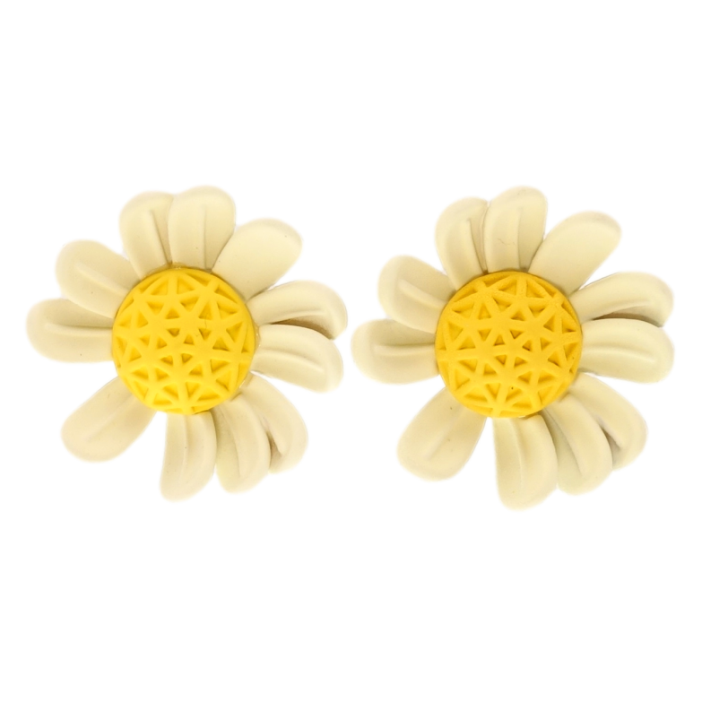 Серьги Xuping JEAN GOUJON Родий пусеты Ромашки с покрытием Soft-touch фото №1