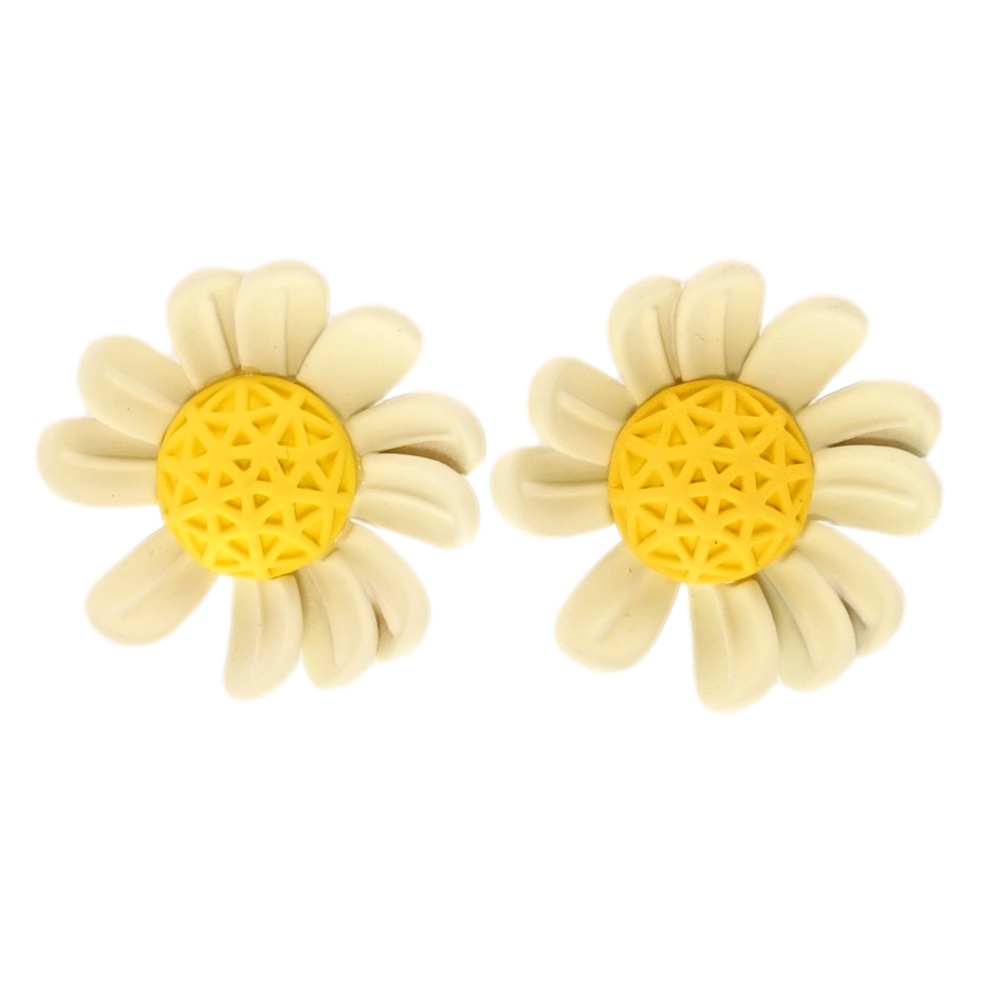 Серьги Xuping JEAN GOUJON Родий пусеты Ромашки с покрытием Soft-touch фото №1