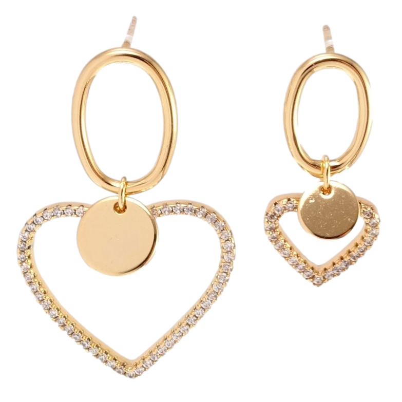 Серьги Xuping JEAN GOUJON Позолота 18K пусеты Ассиметричные сердечки фото №3 Серьги Xuping JEAN GOUJON Позолота 18K пусеты Ассиметричные сердечки фото №3