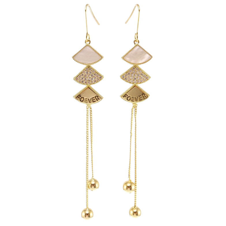 Сережки Xuping JEAN GOUJON Позолота 14K французький замок Декоративні підвіски з трикутниками фото №1