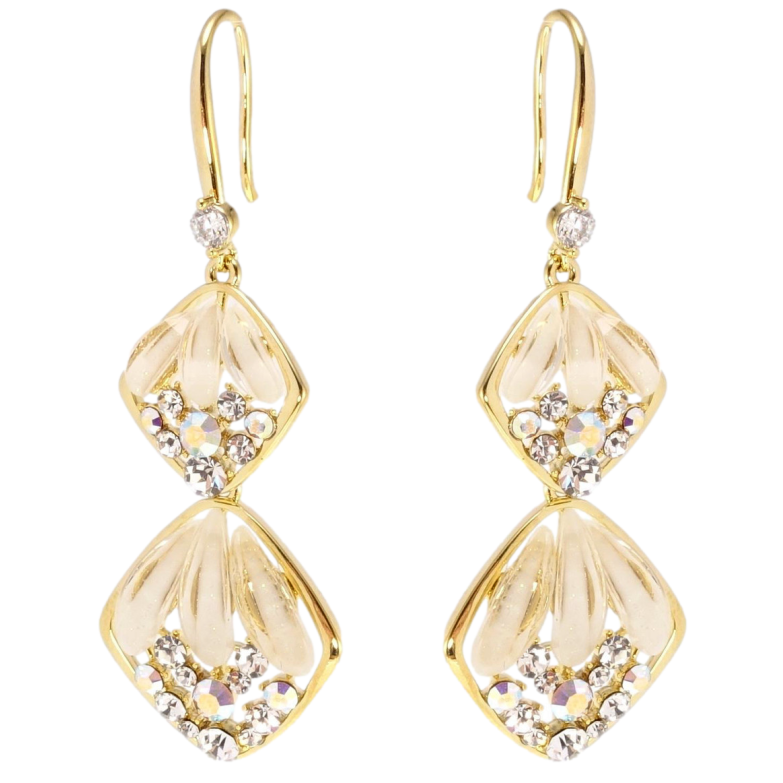 Серьги Xuping JEAN GOUJON Позолота 14K французский замок Изысканные ромбовые подвески фото №1