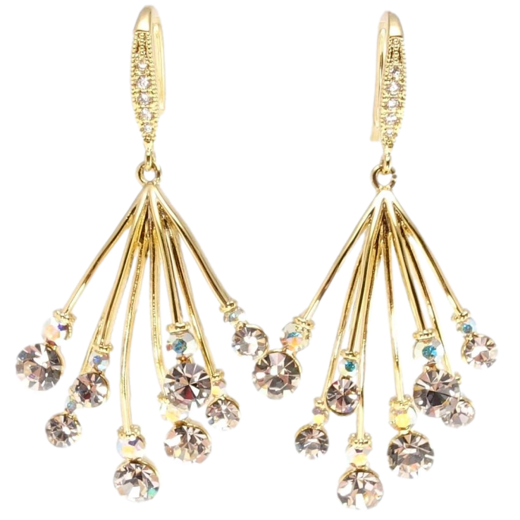 Сережки Xuping JEAN GOUJON Позолота 14K французький замок Кристальна феєрія фото №20