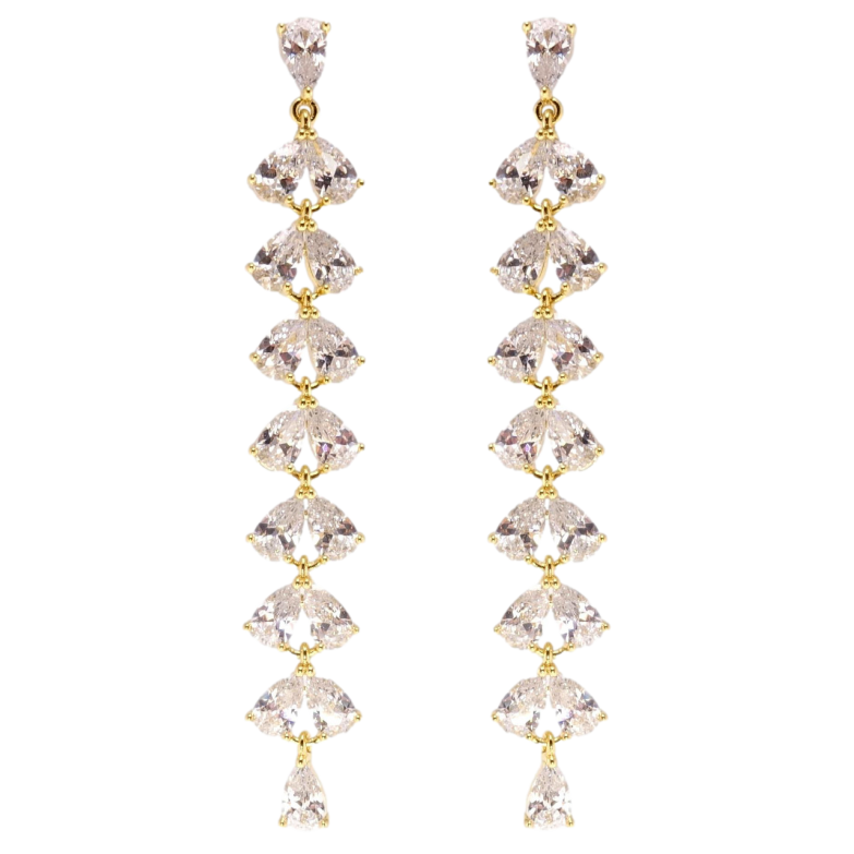 Серьги Xuping JEAN GOUJON Позолота 14K пусеты Элегантные кристальные подвески фото №1