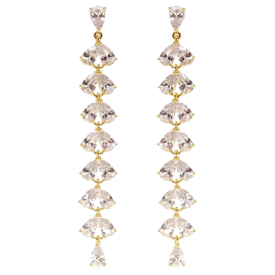 Серьги Xuping JEAN GOUJON Позолота 14K пусеты Элегантные кристальные подвески фото №1