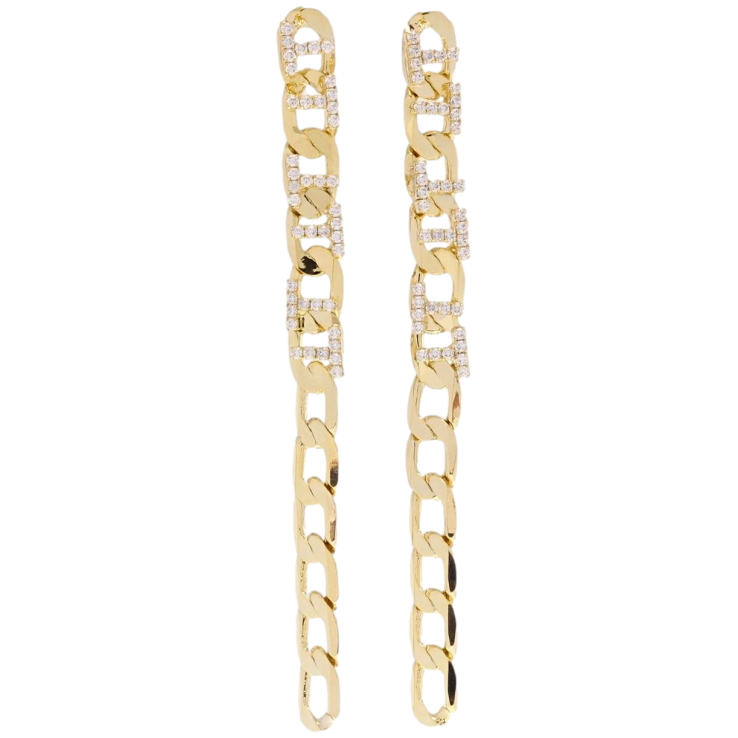 Серьги Xuping JEAN GOUJON Позолота 14K пусеты Цепочка с цирконием фото №17