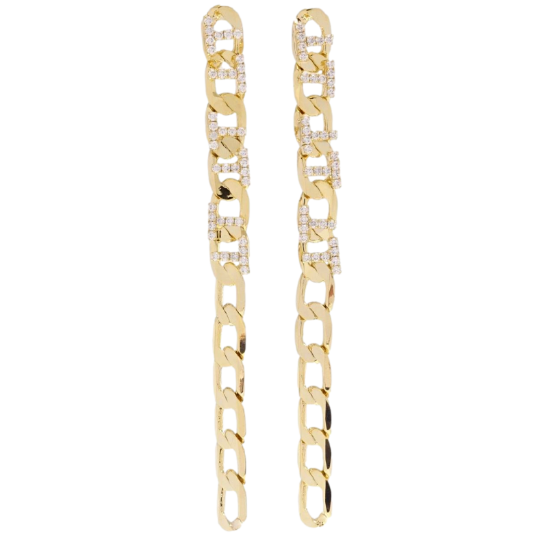 Сережки Xuping JEAN GOUJON Позолота 14K пусети Ланцюжок з цирконієм фото №12