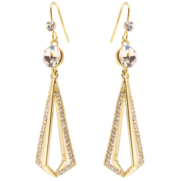 Сережки Xuping JEAN GOUJON Позолота 14K французький замок Фігурні підвіски з цирконієм фото №6