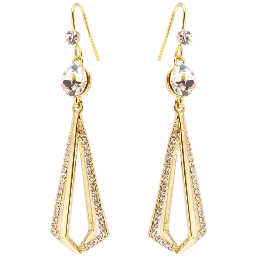 Сережки Xuping JEAN GOUJON Позолота 14K французький замок Фігурні підвіски з цирконієм фото №1