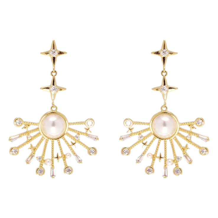 Серьги Xuping JEAN GOUJON Позолота 14K пусеты Эпатаж фото №7