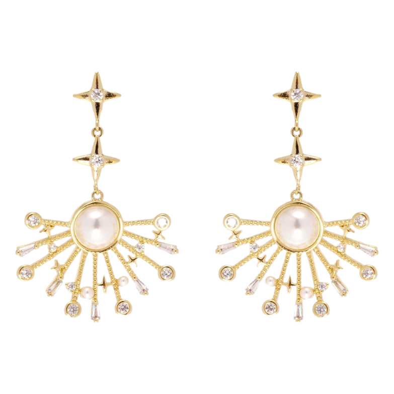 Серьги Xuping JEAN GOUJON Позолота 14K пусеты Эпатаж фото №2