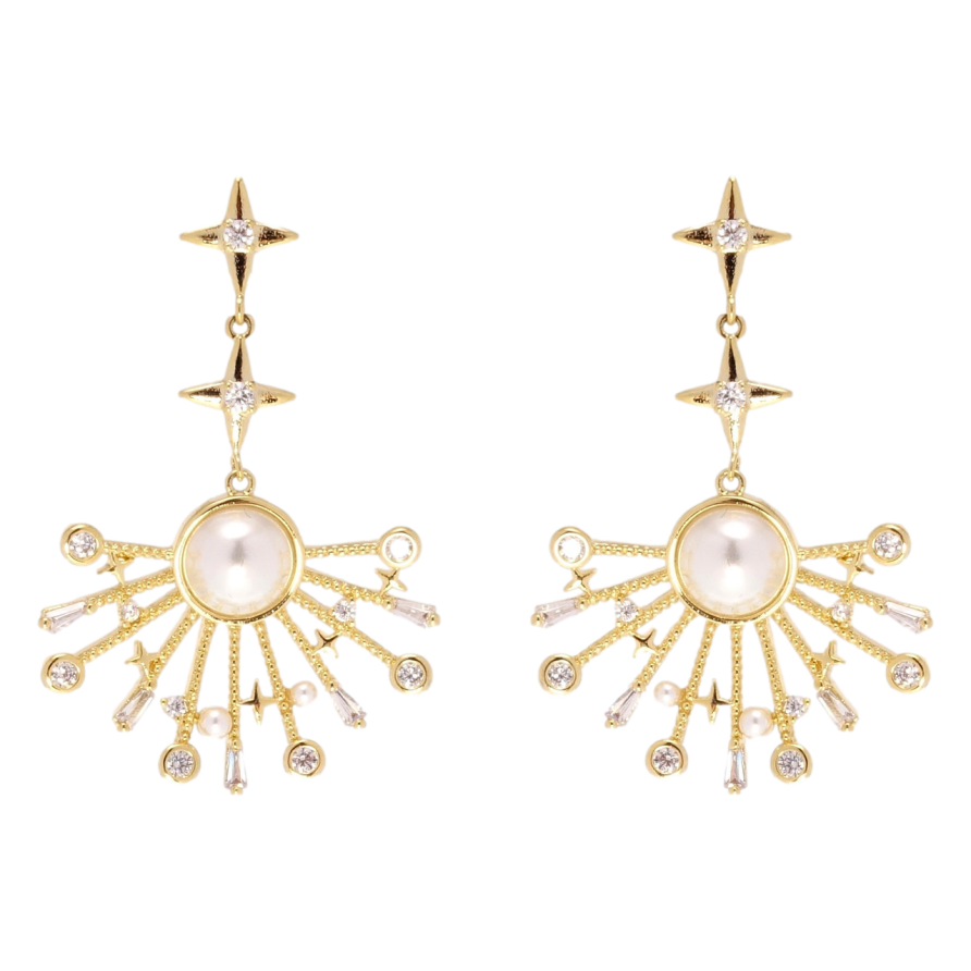 Серьги Xuping JEAN GOUJON Позолота 14K пусеты Эпатаж фото №1