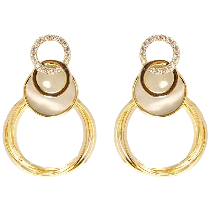 Серьги Xuping JEAN GOUJON Позолота 14K пусеты Элегантность колечек фото №12