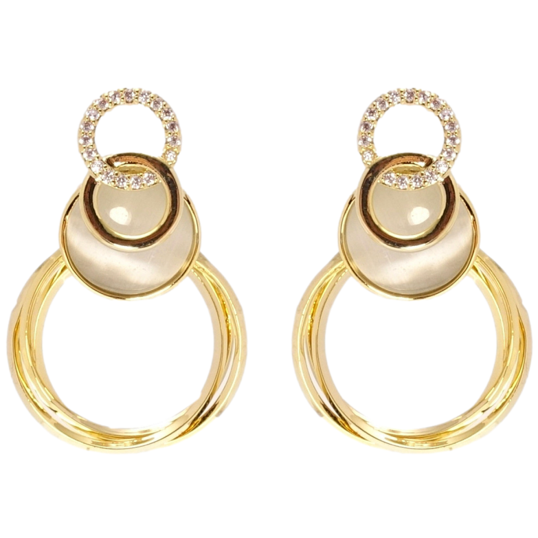 Серьги Xuping JEAN GOUJON Позолота 14K пусеты Элегантность колечек фото №1