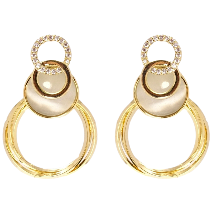 Серьги Xuping JEAN GOUJON Позолота 14K пусеты Элегантность колечек фото №1