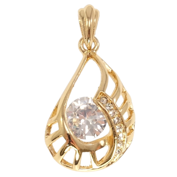 Кулон Fallon Позолота 18K + Родій Декоративна крапелька з кристалом фото №5