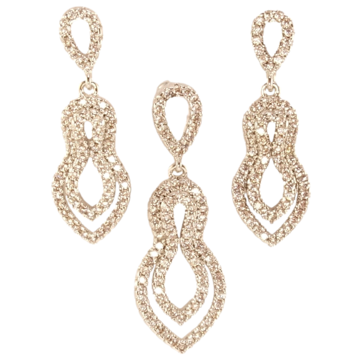 Набор Xuping M&L Цвет Родий Серьги Кулон Фигурные подвески с инкрустацией цирконием фото №12