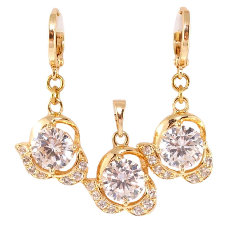 Набір Xuping M&L Колір 18K Сережки Кулон Кристальна фантазія фото №10 Набір Xuping M&L Колір 18K Сережки Кулон Кристальна фантазія фото №10