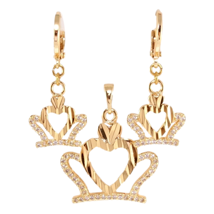 Набір Xuping M&L Колір 18K Сережки Кулон Корона фото №11 Набір Xuping M&L Колір 18K Сережки Кулон Корона фото №11