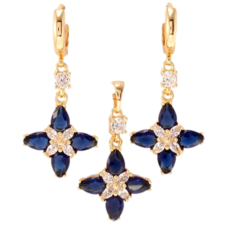 Xuping M&L Колір 18K Сережки Кулон Декоративні сині кристальні хрестики фото №1