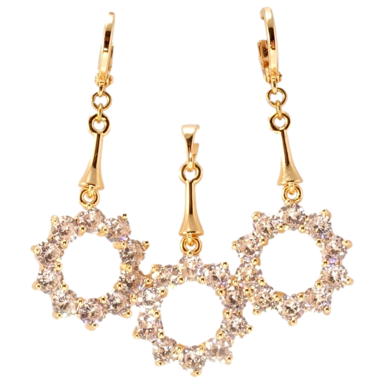 Набір Xuping M&L Колір 18K Сережки Кулон Віночки з кристалів фото №1