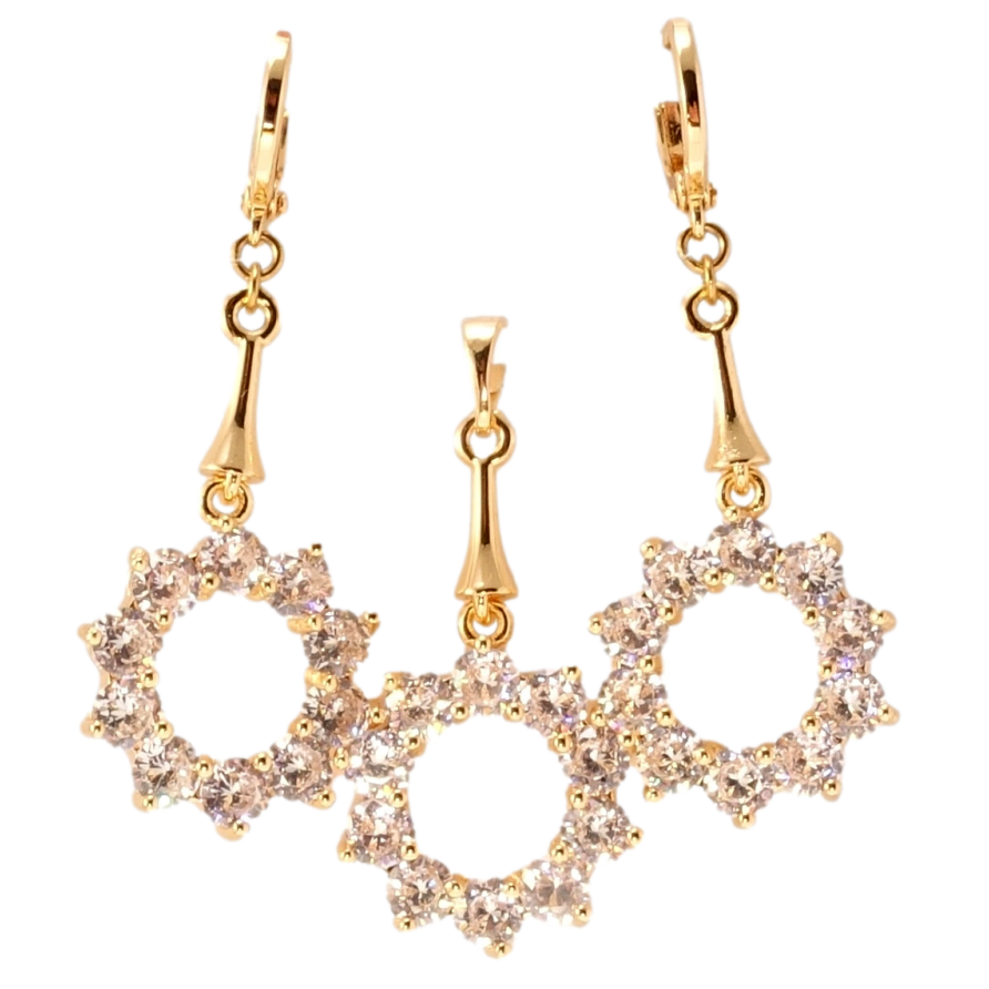 Набір Xuping M&L Колір 18K Сережки Кулон Віночки з кристалів фото №1