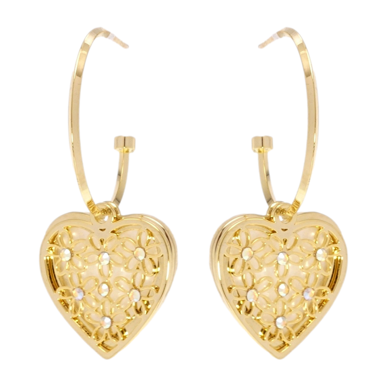 Сережки Xuping JEAN GOUJON Позолота 14K пусети Квіткові серця на колечках фото №6