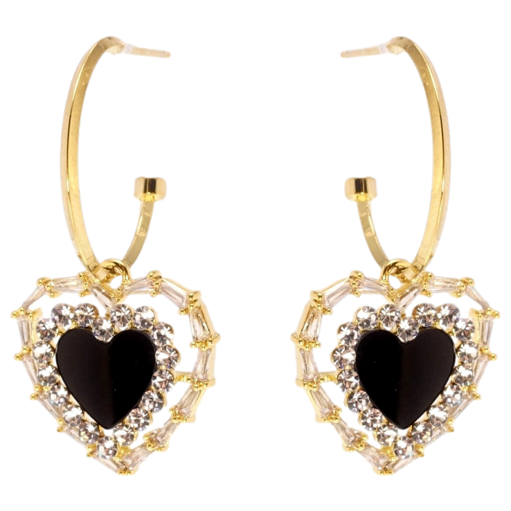 Серьги Xuping JEAN GOUJON Позолота 14K пусеты Декоративные сердечки на дугах фото №7