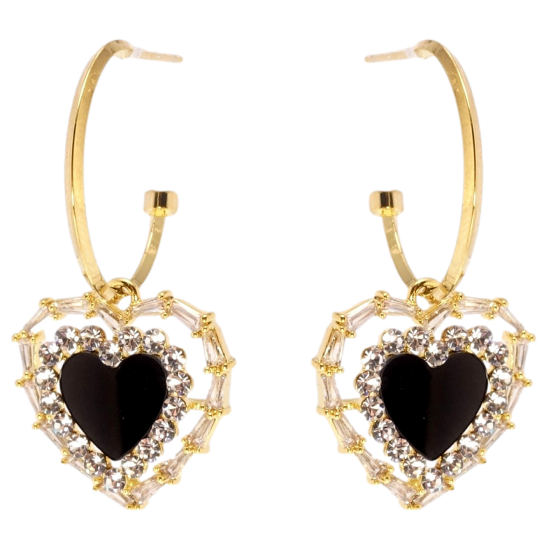 Серьги Xuping JEAN GOUJON Позолота 14K пусеты Декоративные сердечки на дугах фото №5