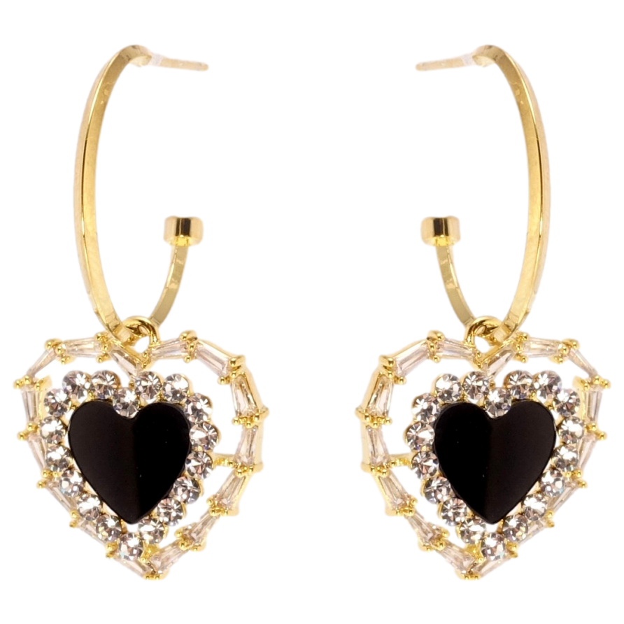 Серьги Xuping JEAN GOUJON Позолота 14K пусеты Декоративные сердечки на дугах фото №1