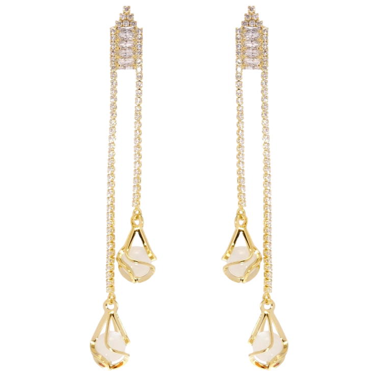 Серьги Xuping JEAN GOUJON Позолота 14K пусеты Слезы Исиды фото №11