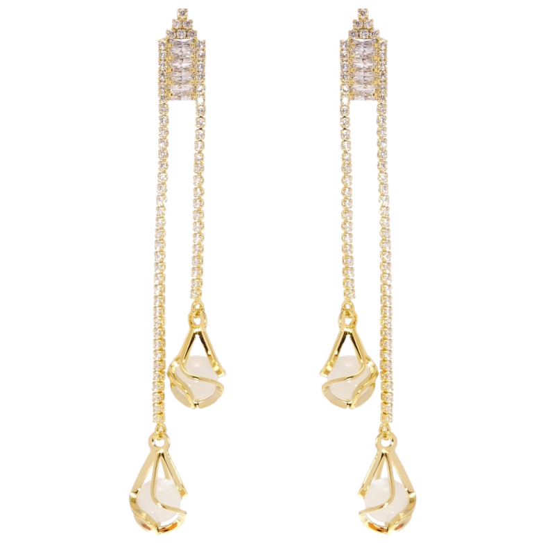 Сережки Xuping JEAN GOUJON Позолота 14K пусети Сльози Ісіди фото №5