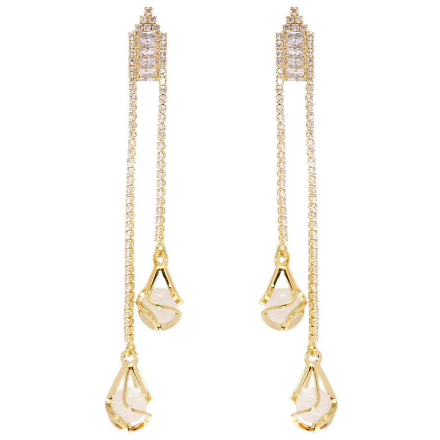 Сережки Xuping JEAN GOUJON Позолота 14K пусети Сльози Ісіди фото №1