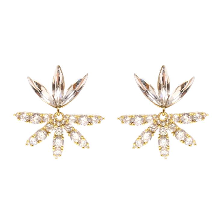 Серьги Xuping JEAN GOUJON Позолота 14K пусеты Сказочный цветок фото №12