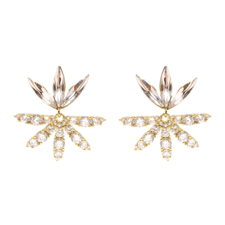 Серьги Xuping JEAN GOUJON Позолота 14K пусеты Сказочный цветок фото №1