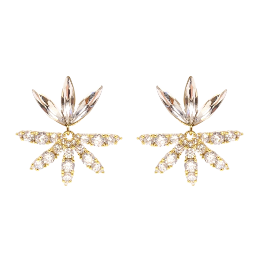 Серьги Xuping JEAN GOUJON Позолота 14K пусеты Сказочный цветок фото №1