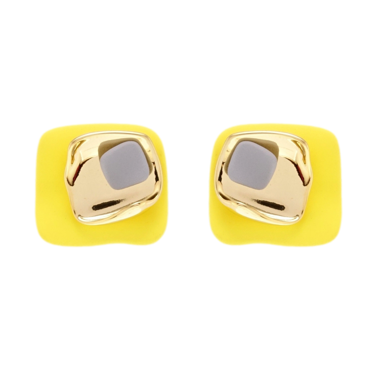 Серьги Xuping JEAN GOUJON Позолота 14K пусеты Абстрактные желтые прямоугольники фото №19