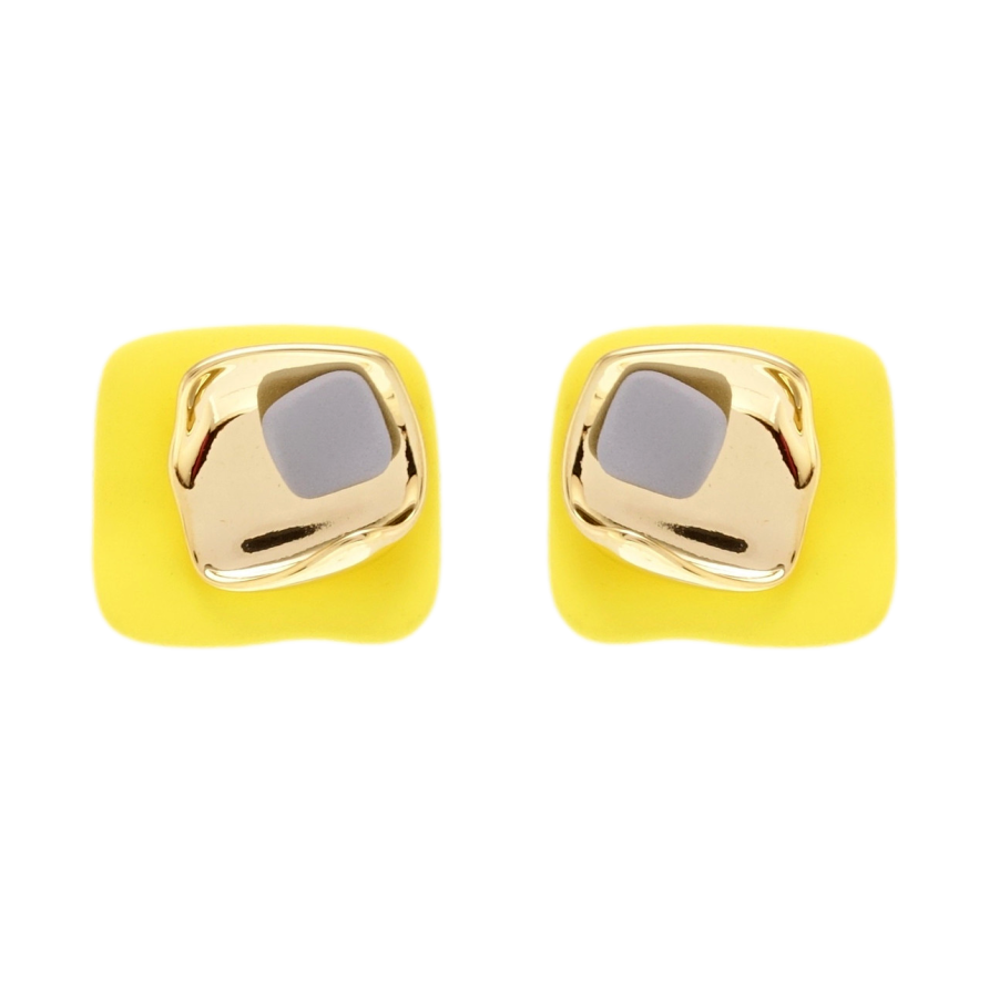 Серьги Xuping JEAN GOUJON Позолота 14K пусеты Абстрактные желтые прямоугольники фото №1