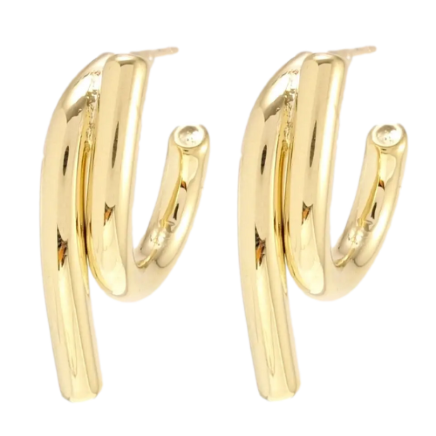 Сережки Xuping JEAN GOUJON Позолота 14K пусети Аскетичний дизайн фото №1