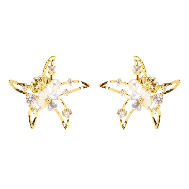 Сережки Xuping JEAN GOUJON Позолота 14K пусети Морські зірки фото №19