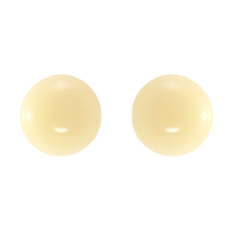 Сережки Xuping JEAN GOUJON Позолота 14K пусети Молочні пластикові круги ø 14мм фото №1