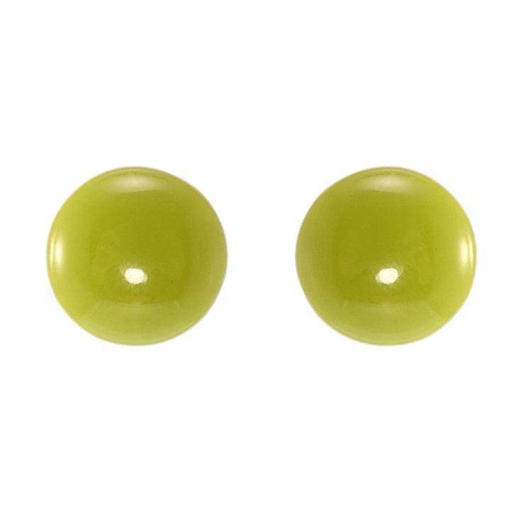 Сережки Xuping JEAN GOUJON Позолота 14K пусети Оливкові пластикові круги ø 14мм фото №13