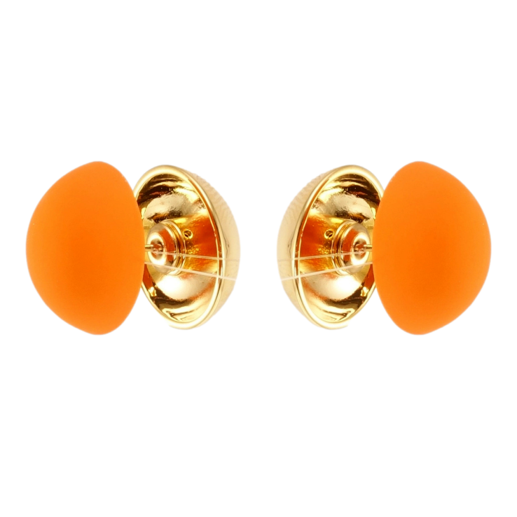 Серьги Xuping JEAN GOUJON Позолота 14K пусеты Полусферы с матовой эмалью ø 16мм фото №23