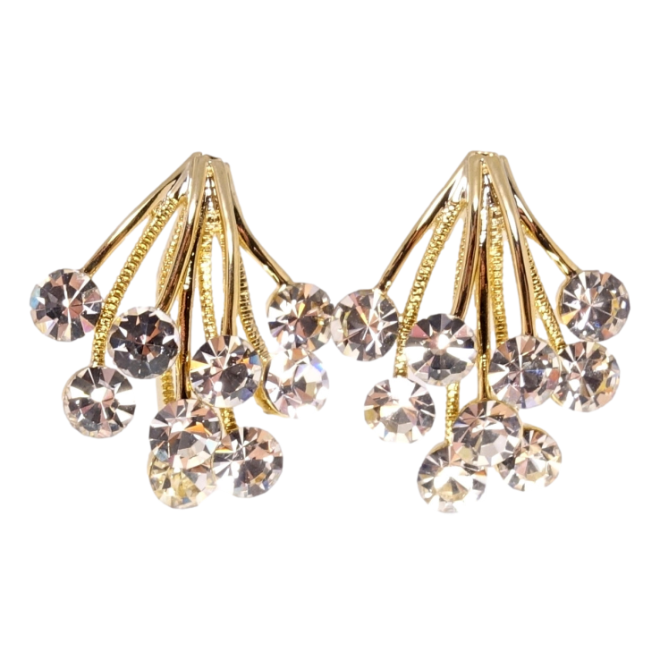 Серьги Xuping JEAN GOUJON Позолота 14K пусеты Букеты циркония фото №16