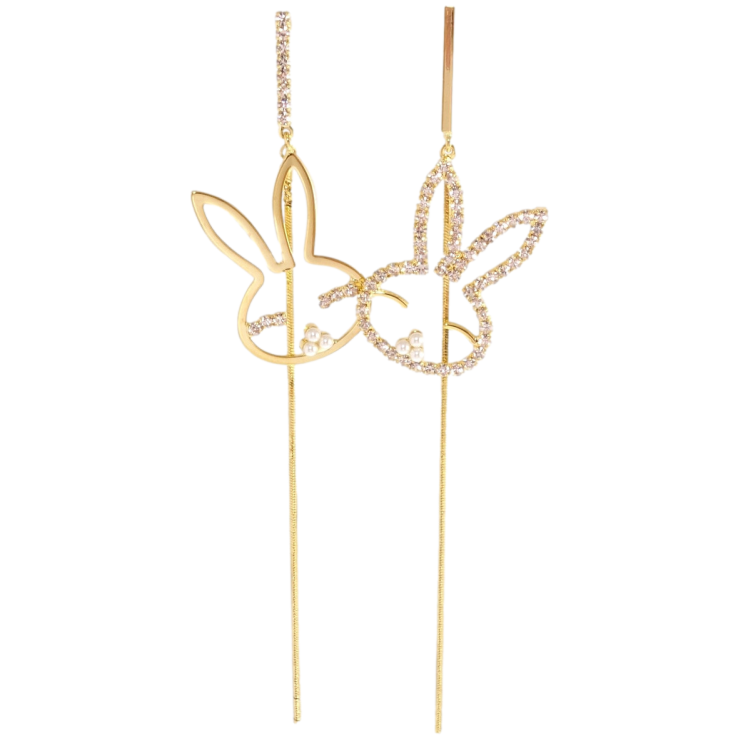 Серьги Xuping JEAN GOUJON Позолота 14K пусеты Ассиметричные кролики фото №22