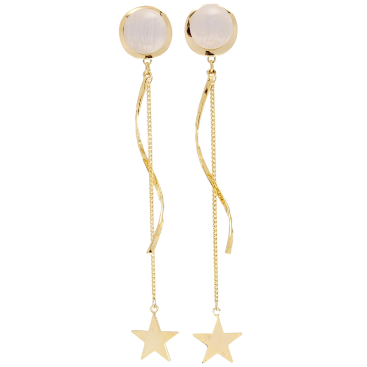 Сережки Xuping JEAN GOUJON Позолота 14K пусети Зірки візерунок на один бік фото №14