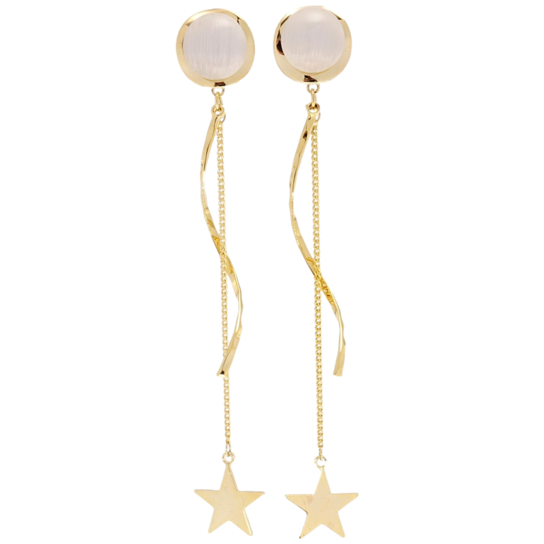 Сережки Xuping JEAN GOUJON Позолота 14K пусети Зірки візерунок на один бік фото №3