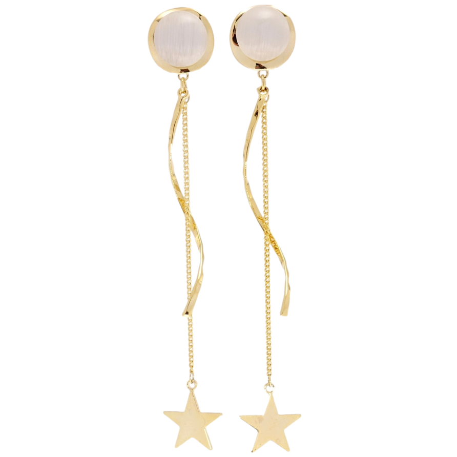 Сережки Xuping JEAN GOUJON Позолота 14K пусети Зірки візерунок на один бік фото №1