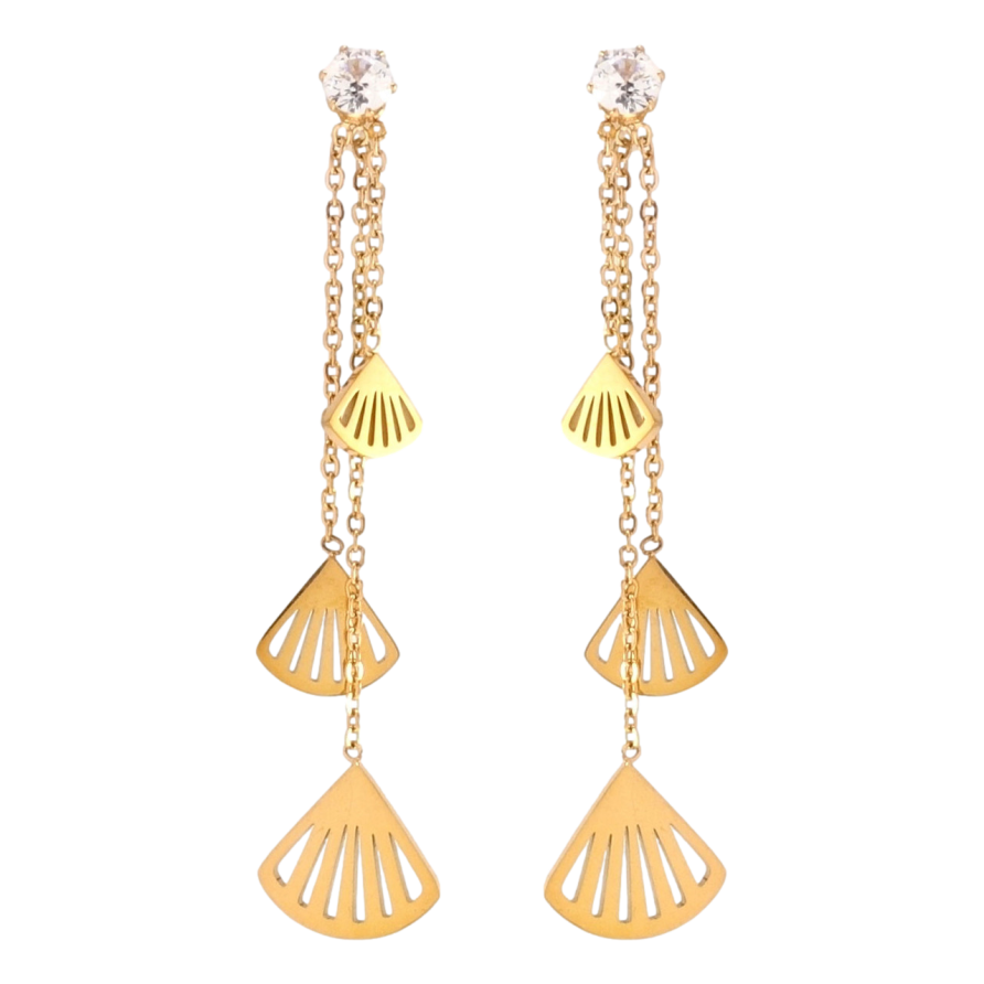 Серьги Xuping TTM Stainless Steel цвет РО пусеты Ракушки фото №1