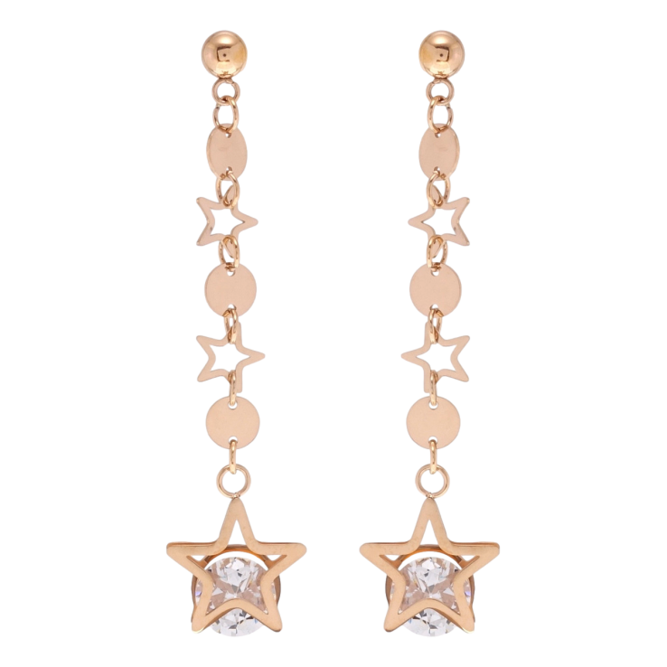 Серьги Xuping TTM Stainless Steel цвет РО пусеты Звездные подвески с кристаллами фото №13