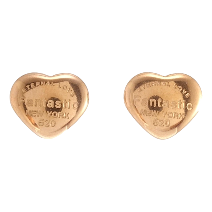 Серьги Xuping TTM Stainless Steel цвет РО пусеты Сердечки с надписями фото №4